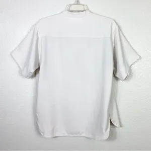 Ann Taylor Offwhite Crepe Oversized Blouse Top thumbnail 2