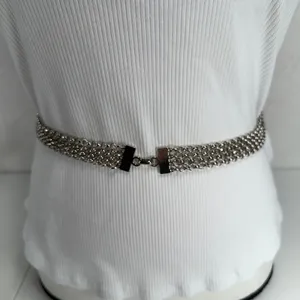 Vintage OS Chain Belt Silver Multi-Strand Boho Adjustable Y2K Accessory thumbnail 3