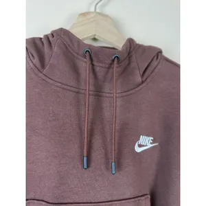 Nike Sportswear Essentials Women’s Brown Hooded Cropped Sweater Size M thumbnail 4
