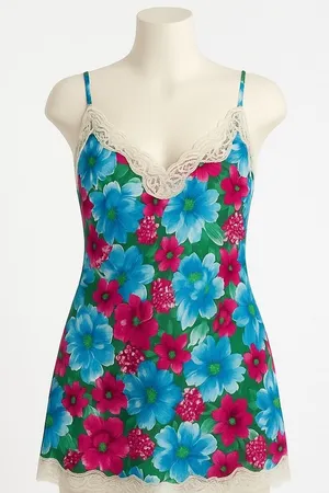 Vintage‎ Victoria's Secret Gold Label Floral 90s Floral Slip Medium Nightgown thumbnail 1