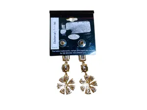 Bebe Sparkling Flower Crystal Rhinestone Floral Dangle  thumbnail 9