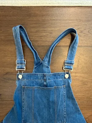 HALARA Flex Rolled Hem Washed Denim Casual Short Overalls Size XL - C45-061 thumbnail 5