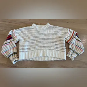 Gilded Intent Reverse Seam Striped Sweater size medium thumbnail 4