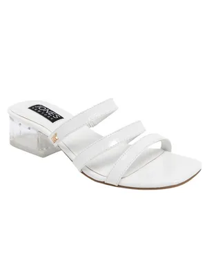 Jones New York Strappy Block Heel Slide Sandal Open Toe JNY-UNIKA White 8M thumbnail 11