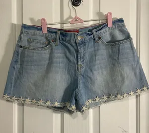 Lucky Brand Light Wash Denim Star-Trim Shorts thumbnail 1