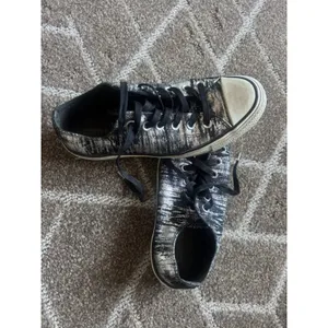 Women’s Converse All Star Tennis Shoes Silver Black Skater FAIR CONDITION thumbnail 4