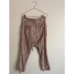 Free People “Light At Sunrise” Pants Women’s Size 8‎ Brown White Tapered Cotton thumbnail 7