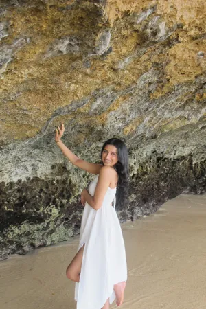 White cross midi dress thumbnail 2
