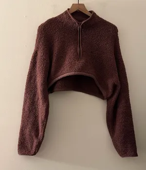SKIMS Cozy Knit Cropped quarter zip Pullover L/XL thumbnail 1