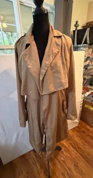 Zara Basic Tan Trench Coat Size XS thumbnail 1