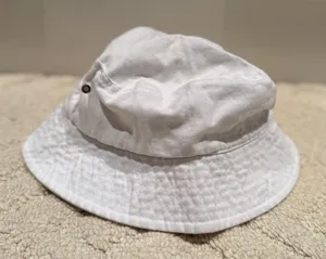 White Bucket Hat Cotton Fisherman Sun Hat thumbnail 1