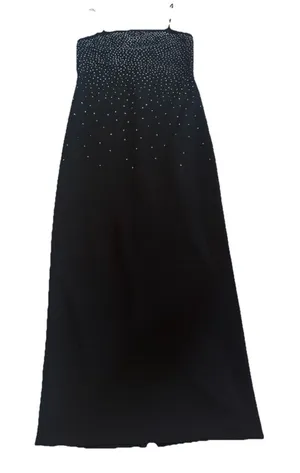 Onyx Nite Black Silver Sequin Strapless Evening Dress~ Size 10 thumbnail 1