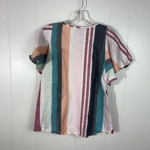 J.Crew 100% Linen Colorful Striped Ruffle Sleeve Blouse Top Breathable Summer 6 thumbnail 5