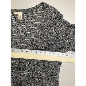 DKNY Jeans Women's Black White Knit 3/4 Sleeve Cardigan Sweater Top‎ XL thumbnail 5