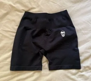 Black Skull Print Biker Shorts new no tags thumbnail 1