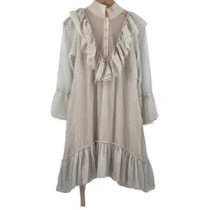HAH Hot As Hell Dress Size Extra Small Polka Dot Swiss Dots Ruffle Lace Mesh NWT thumbnail 4