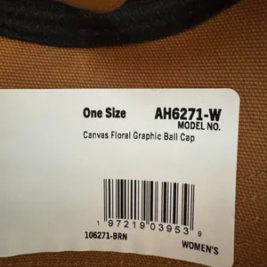 Carhartt Women's Tan adjustable baseball cap with gray embroidered floral logo thumbnail 7