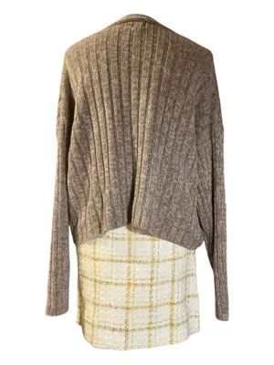 A New Day Women's Size 3X Brown Marled Ribbed Knit Cardigan Sweater V-Neck thumbnail 3