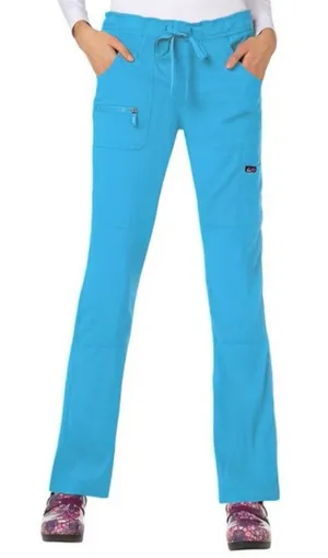 Koi Lite Peace Womens 6-Pocket Drawstring Scrub Pants Slim Fit Size XS Teal Blue thumbnail 1