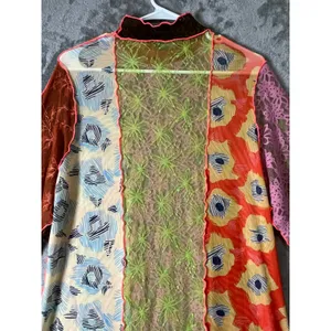 CeliaB Patchwork Floral Lace Bell Sleeve Dress Boho Cottagecore Whimsical Large thumbnail 5