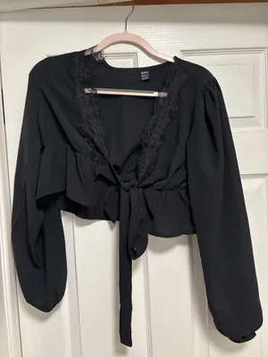 Shein Tie Crop Top thumbnail 1