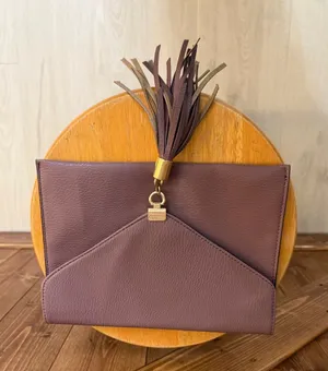 Big Buddha Purple Envelope Clutch Purse Tassel Gold Hardware Faux Leather (9243) thumbnail 1
