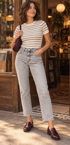 Madewell Gray High Rise Straight Leg Cropped Jeans Size 24 thumbnail 1