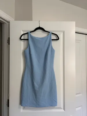 New Showpo Bindi Boat Neck Bodycon Mini Dress In Blue Size 6 MSRP $119 thumbnail 5