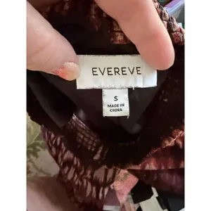 Evereve Brown Rust Ikat Print Smocked Tiered Midi Dress Pockets Small thumbnail 3
