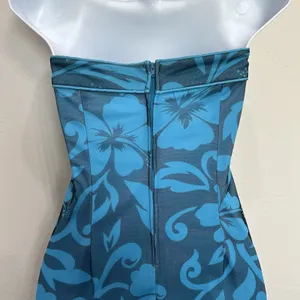 VTG Y2K 90s Sz 10 Asymmetric‎ Dress Fairy Midi HOCO Floral Mesh Strapless Ruffle thumbnail 7
