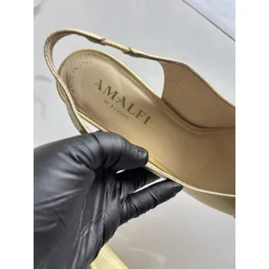 Amalfi by Rangoni Leather Peep Toe Slingback Heels Size 8AA Yellow Gold Italy thumbnail 7