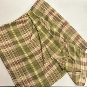 Lauren Ralph Lauren Plaid Ruffle-Trim Georgette Skirt Green Farm Olive 10 NWT thumbnail 3