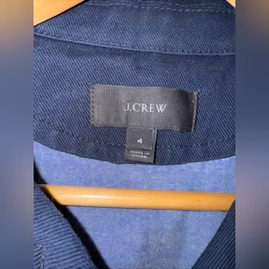 J. Crew Navy Cotton Twill Peacoat‎ White Button Coastal Core Size 4 thumbnail 5