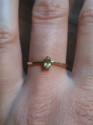 Peridot Oval Solitaire 14K Yellow Gold Over Sterling Silver Ring (Size 9) thumbnail 12