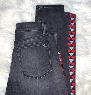 Vintage Embroidered Denim Skinny Jeans 27 thumbnail 4