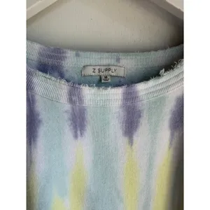 Z Supply Pastel Tie Dye Cropped Sweatshirt Medium Oversized 100% Cotton thumbnail 5