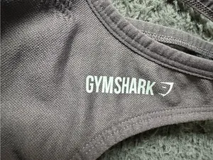Gymshark Energy Seamless crop top sports bra in a grey marl color, size Medium thumbnail 2