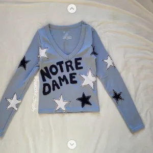 Blue Notre Dame Star long sleeve thumbnail 4