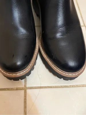 Dolce Vita | Black Leather Rango Lug Ankle Boots thumbnail 6