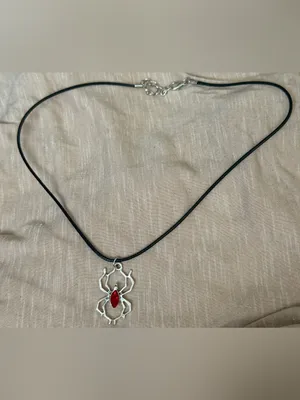 Red Spider Pendant Black Cord Necklace - Unbranded thumbnail 3