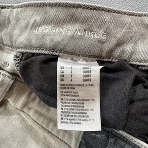 American Eagle Jeans Womens 2 Short Gray Jeggings Ankle Low Stretch Rolled Cuffs thumbnail 6