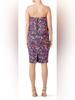Badgley Mischka Floral Popover Sheath Dress Size 10 thumbnail 3