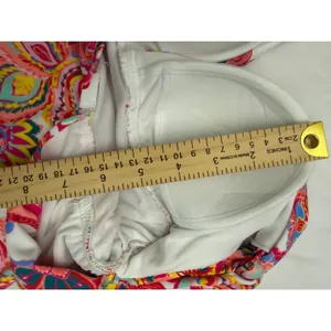 Slimming Silhouette‎ Paisley One Piece Swimsuit Ruffle Strap Multi Color V-Neck thumbnail 6