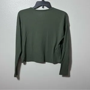Hollister Women Green Ribbed Long Sleeve‎ Top Size Small thumbnail 6