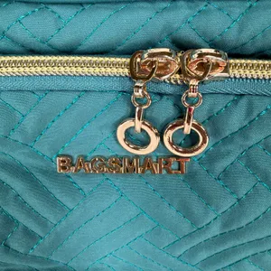 BAGSMART Large Hanging Toiletry Bag Quilted Teal Travel Cosmetic Case Organizer thumbnail 3