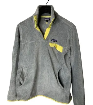 Patagonia Re-Tool snap T fleece pullover gray women's size large 25442 thumbnail 1