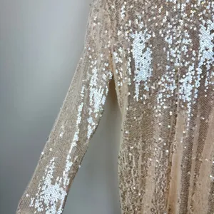 Gianni Bini Ruby Sequin Mini Dress Long Sleeve Cream Party Cocktail Small NWT thumbnail 10