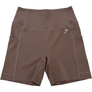 Gymshark Training Biker Shorts Women Small Brown High Waisted Pockets B4A8W thumbnail 1