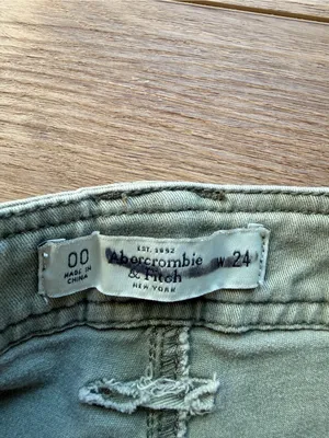 Abercrombie & Fitch High-Waist Utility Shorts — Khaki Green thumbnail 7