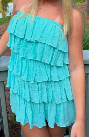 Blue Ruffle Romper thumbnail 1